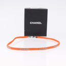 CHANEL Glasses Strap Canvas Orange Silver CC Auth bs36467-17