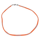 CHANEL Glasses Strap Canvas Orange Silver CC Auth bs36467-1
