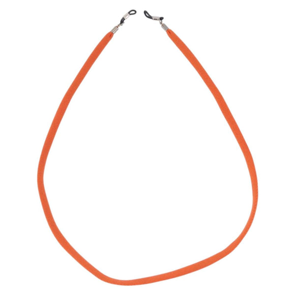 CHANEL Glasses Strap Canvas Orange Silver CC Auth bs36467
