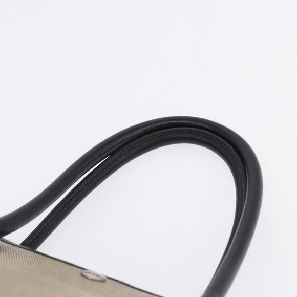 CHANEL Garden Party PM Tote Bag Coated Canvas Beige Silver CC Auth bs36468