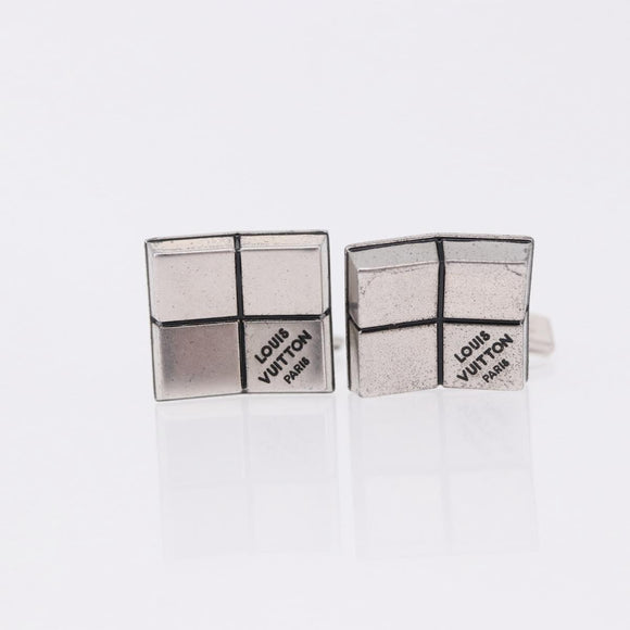 LOUIS VUITTON Damier Ebene Buton de Manchette Cuffs Metal LV Auth bs36471