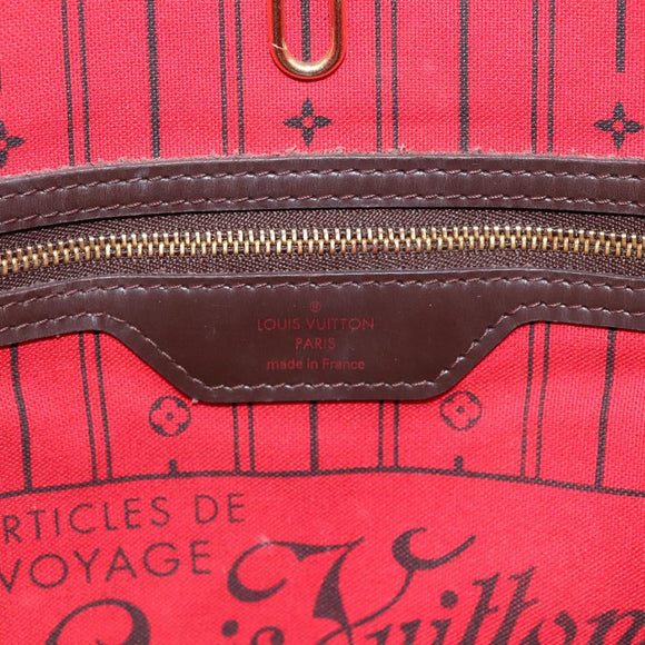 LOUIS VUITTON Damier Ebene Neverfull MM Tote Bag N51105 LV Auth bs36473