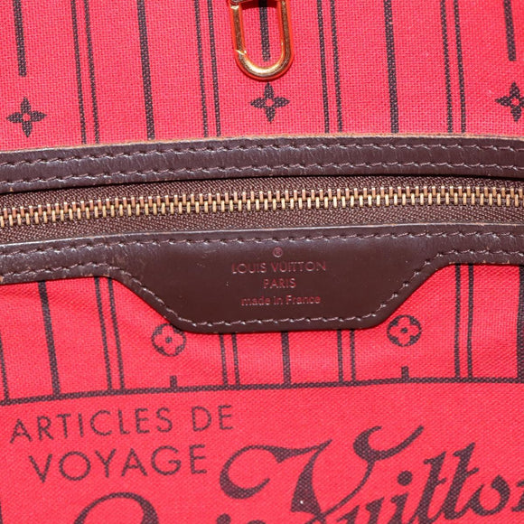 LOUIS VUITTON Damier Ebene Neverfull MM Tote Bag N51105 LV Auth bs36474