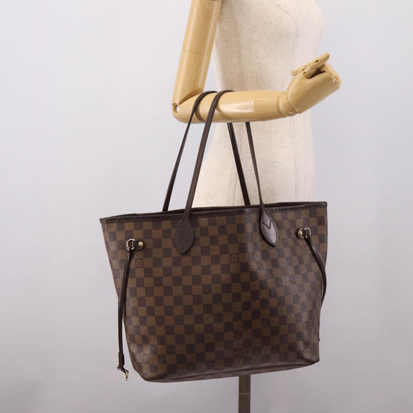 LOUIS VUITTON Damier Ebene Neverfull MM Tote Bag N51105 LV Auth bs36474