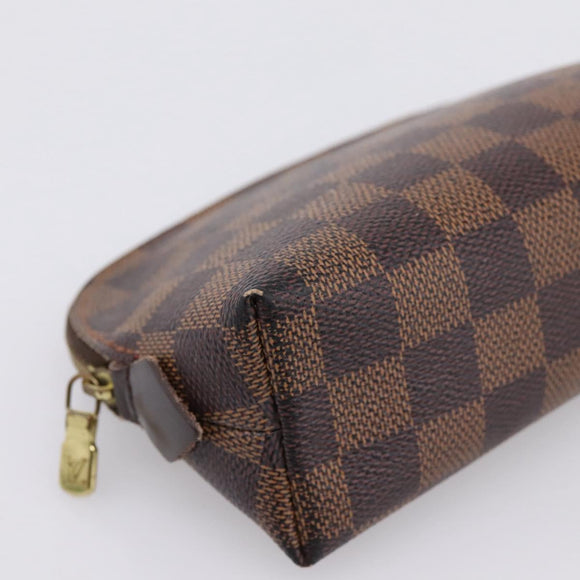 LOUIS VUITTON Damier Ebene Pochette Cosmetic PM Pouch N47516 LV Auth bs36476