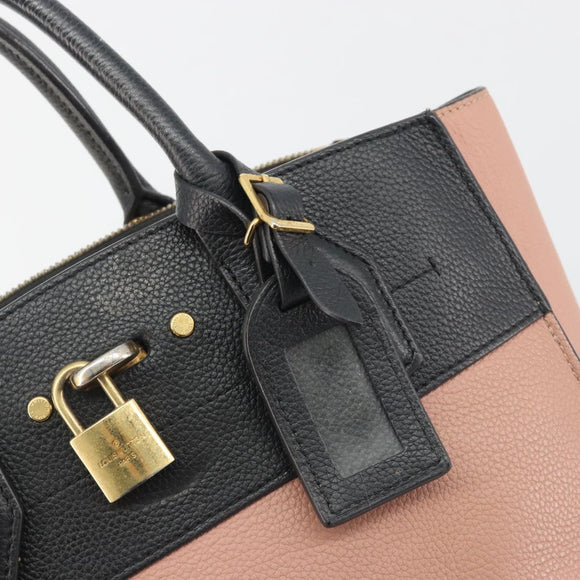 LOUIS VUITTON City Steamer PM Hand Bag Leather Pink Black M51590 LV Auth bs36477