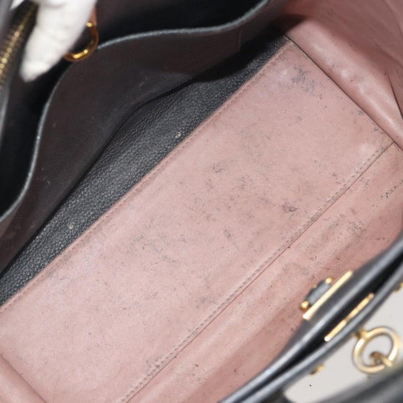LOUIS VUITTON City Steamer PM Hand Bag Leather Pink Black M51590 LV Auth bs36477