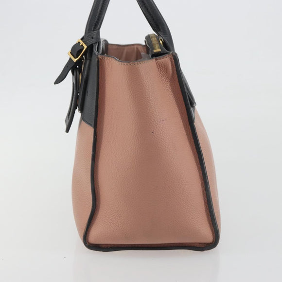 LOUIS VUITTON City Steamer PM Hand Bag Leather Pink Black M51590 LV Auth bs36477