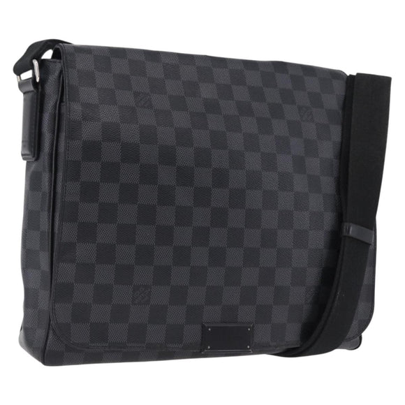 LOUIS VUITTON Damier Grafitte District PM Shoulder Bag N41260 LV Auth bs36478