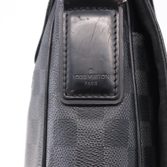 LOUIS VUITTON Damier Grafitte District PM Shoulder Bag N41260 LV Auth bs36478
