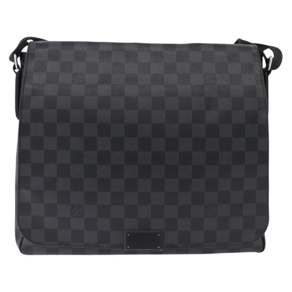 LOUIS VUITTON Damier Grafitte District PM Shoulder Bag N41260 LV Auth bs36478