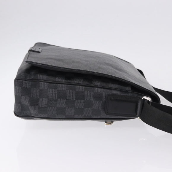 LOUIS VUITTON Damier Grafitte District PM Shoulder Bag N41260 LV Auth bs36478