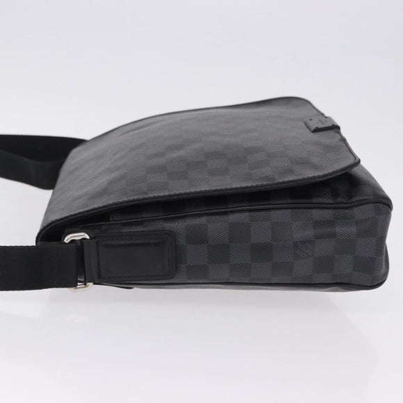 LOUIS VUITTON Damier Grafitte District PM Shoulder Bag N41260 LV Auth bs36478