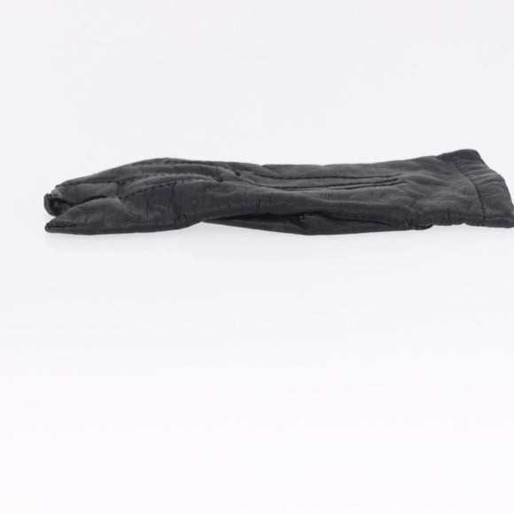 HERMES Gloves Lamb Skin Black Auth bs36480