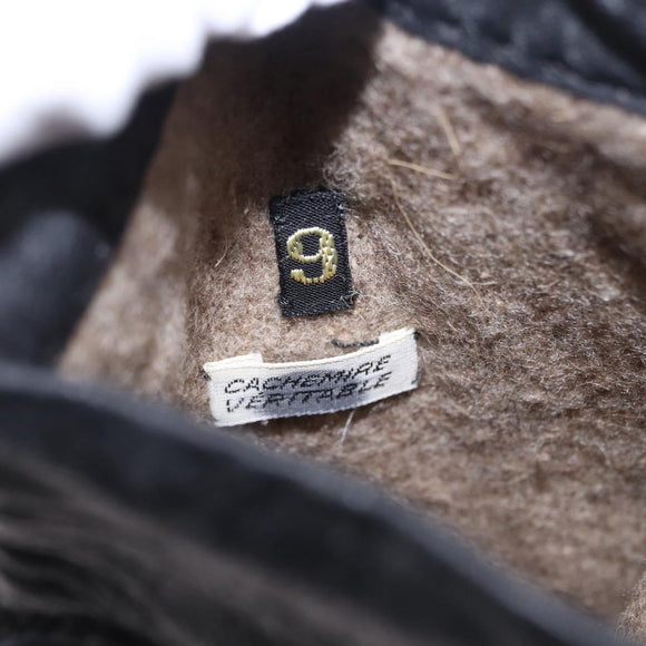 HERMES Gloves Lamb Skin Black Auth bs36480