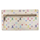 LOUIS VUITTON Monogram Multicolor Wallet 2 Set White LV Auth bs36482-3