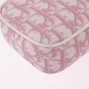 Christian Dior Trotter Canvas Pouch PVC Pink Silver Auth bs36488-10