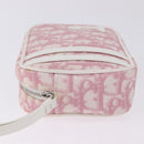 Christian Dior Trotter Canvas Pouch PVC Pink Silver Auth bs36488-5
