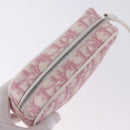 Christian Dior Trotter Canvas Pouch PVC Pink Silver Auth bs36488-6