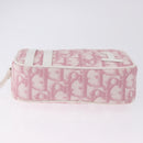 Christian Dior Trotter Canvas Pouch PVC Pink Silver Auth bs36488-7