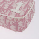 Christian Dior Trotter Canvas Pouch PVC Pink Silver Auth bs36488-9