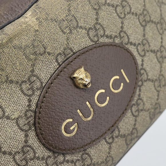 GUCCI GG Supreme Shoulder Bag PVC Beige Gold 476466 Auth bs36490