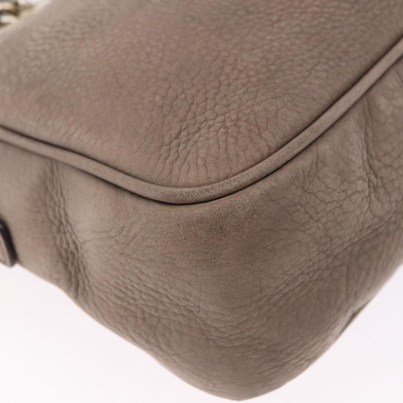GUCCI Interlocking Shoulder Bag Leather Beige Gold 308983 Auth bs36491