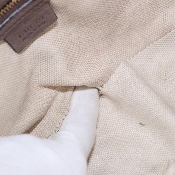 GUCCI Interlocking Shoulder Bag Leather Beige Gold 308983 Auth bs36491