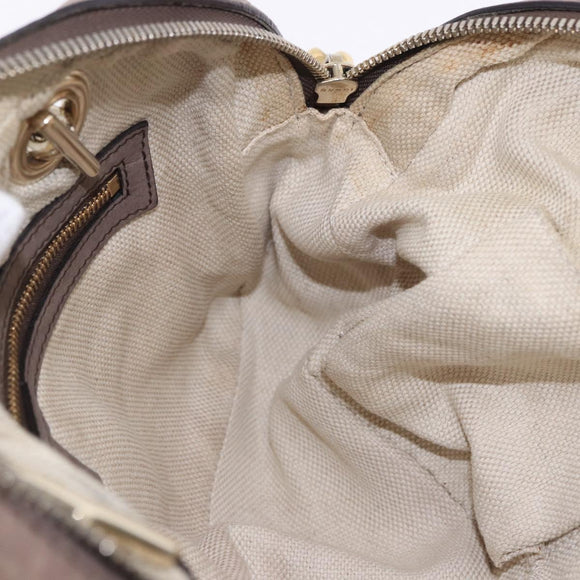 GUCCI Interlocking Shoulder Bag Leather Beige Gold 308983 Auth bs36491
