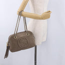 GUCCI Interlocking Shoulder Bag Leather Beige Gold 308983 Auth bs36491-24