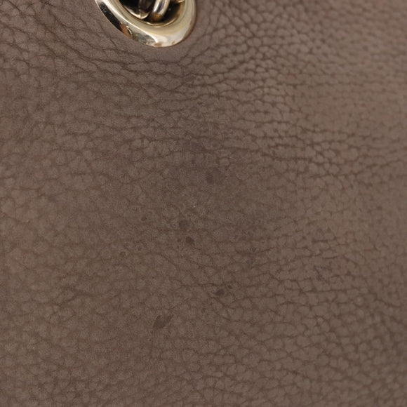 GUCCI Interlocking Shoulder Bag Leather Beige Gold 308983 Auth bs36491