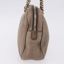 GUCCI Interlocking Shoulder Bag Leather Beige Gold 308983 Auth bs36491-5