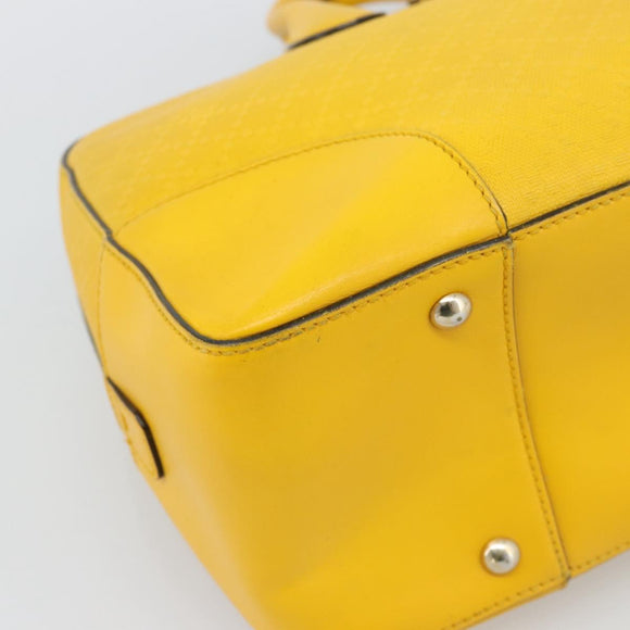 GUCCI Diamante Hand Bag Leather Yellow Silver 354332 Auth bs36492