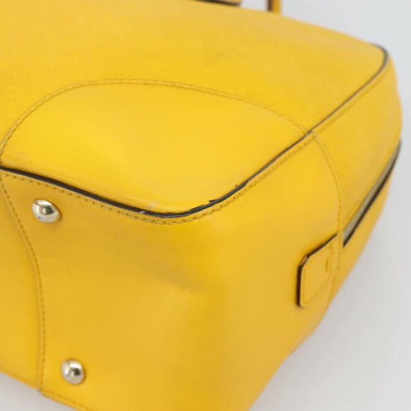 GUCCI Diamante Hand Bag Leather Yellow Silver 354332 Auth bs36492