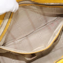 GUCCI Diamante Hand Bag Leather Yellow Silver 354332 Auth bs36492-20
