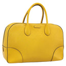 GUCCI Diamante Hand Bag Leather Yellow Silver 354332 Auth bs36492-1