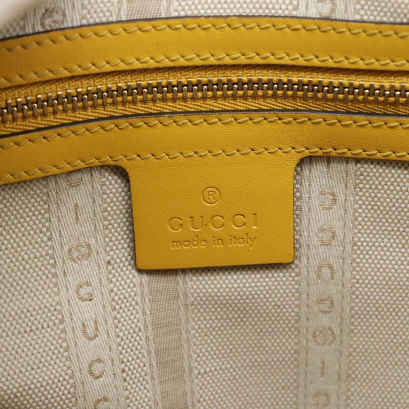 GUCCI Diamante Hand Bag Leather Yellow Silver 354332 Auth bs36492