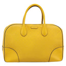 GUCCI Diamante Hand Bag Leather Yellow Silver 354332 Auth bs36492-13