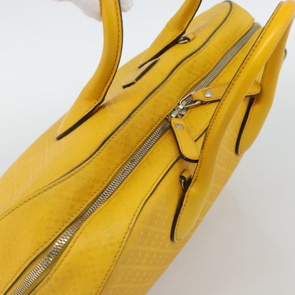 GUCCI Diamante Hand Bag Leather Yellow Silver 354332 Auth bs36492