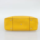 GUCCI Diamante Hand Bag Leather Yellow Silver 354332 Auth bs36492-5