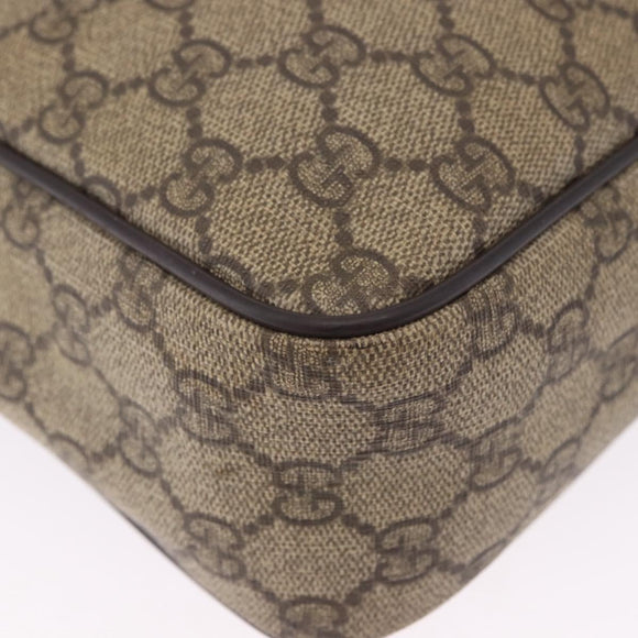 GUCCI GG Supreme Shoulder Bag PVC Beige Gold 201448 Auth bs36493