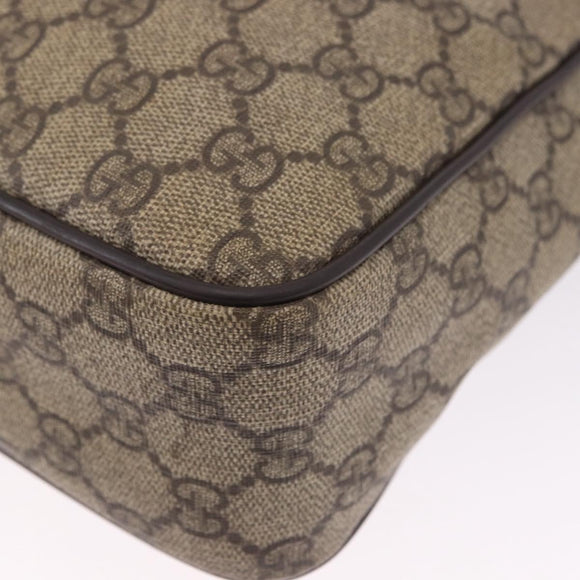 GUCCI GG Supreme Shoulder Bag PVC Beige Gold 201448 Auth bs36493