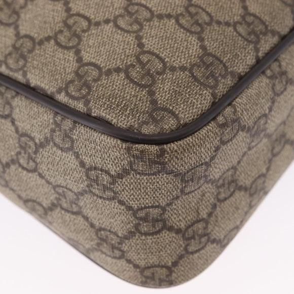 GUCCI GG Supreme Shoulder Bag PVC Beige Gold 201448 Auth bs36493