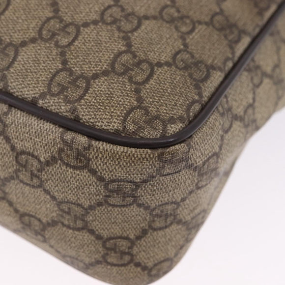 GUCCI GG Supreme Shoulder Bag PVC Beige Gold 201448 Auth bs36493