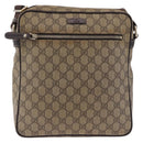 GUCCI GG Supreme Shoulder Bag PVC Beige Gold 201448 Auth bs36493-13