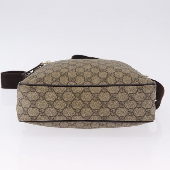 GUCCI GG Supreme Shoulder Bag PVC Beige Gold 201448 Auth bs36493
