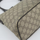 GUCCI GG Supreme Hand Bag PVC 2way Beige Gold 353440 Auth bs36494-13