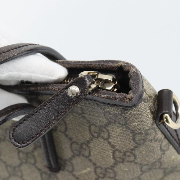 GUCCI GG Supreme Hand Bag PVC 2way Beige Gold 353440 Auth bs36494