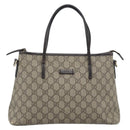 GUCCI GG Supreme Hand Bag PVC 2way Beige Gold 353440 Auth bs36494-2