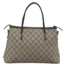 GUCCI GG Supreme Hand Bag PVC 2way Beige Gold 353440 Auth bs36494-3